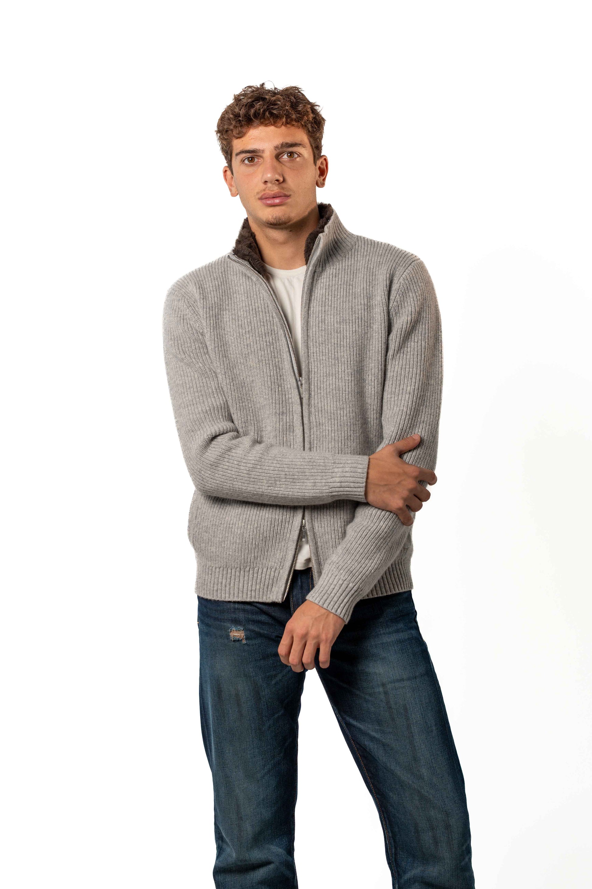 Fur Collar Wool Blouson | Grey