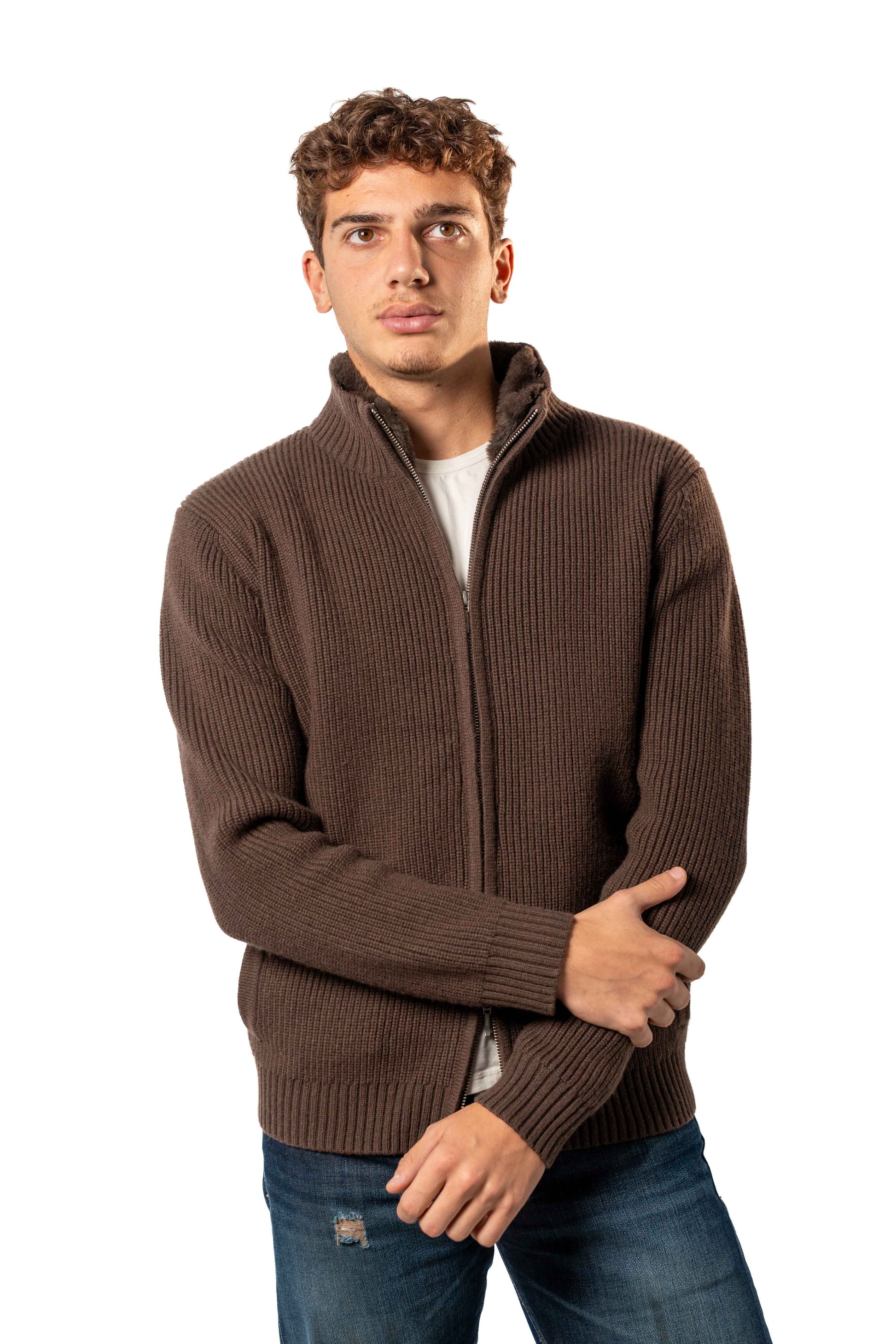 Fur Collar Wool Blouson | Brown