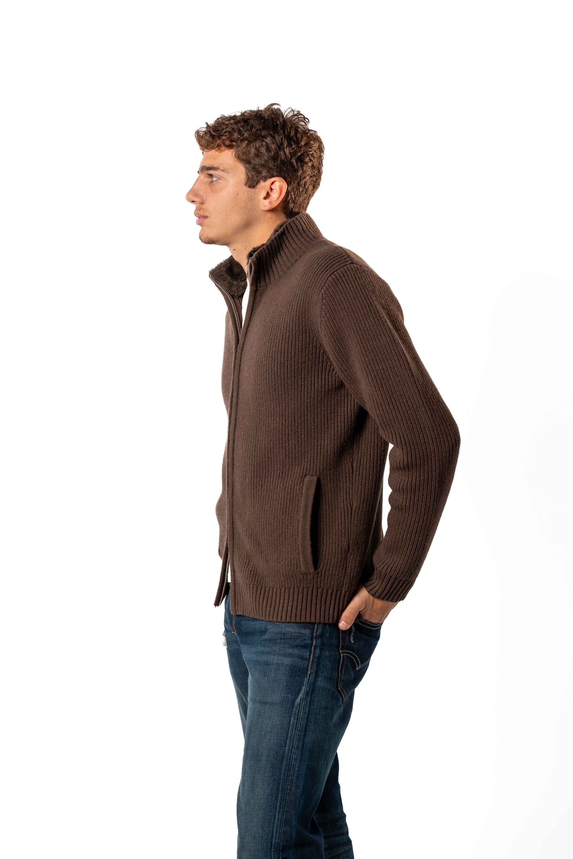 Fur Collar Wool Blouson | Brown