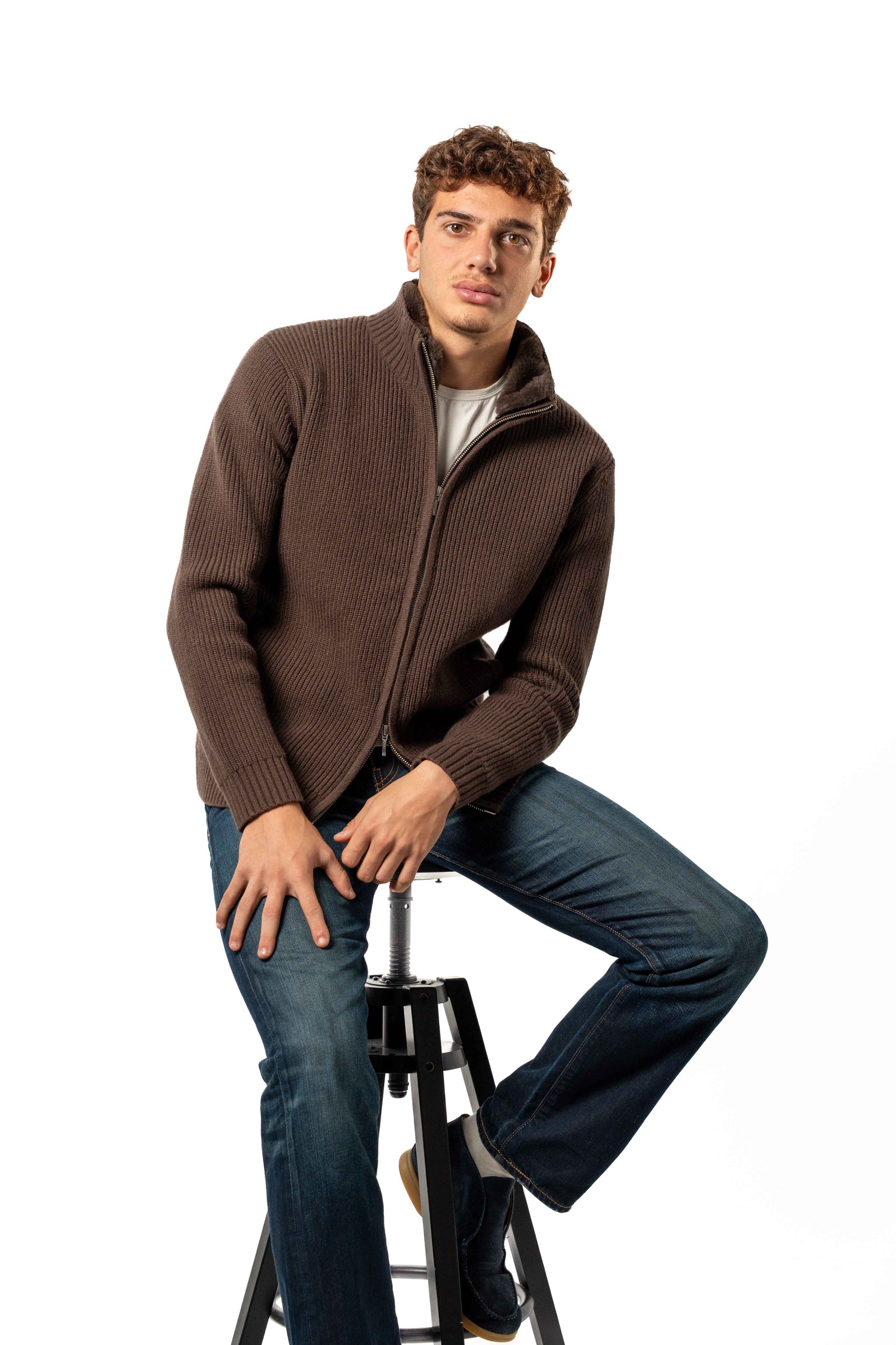 Fur Collar Wool Blouson | Brown