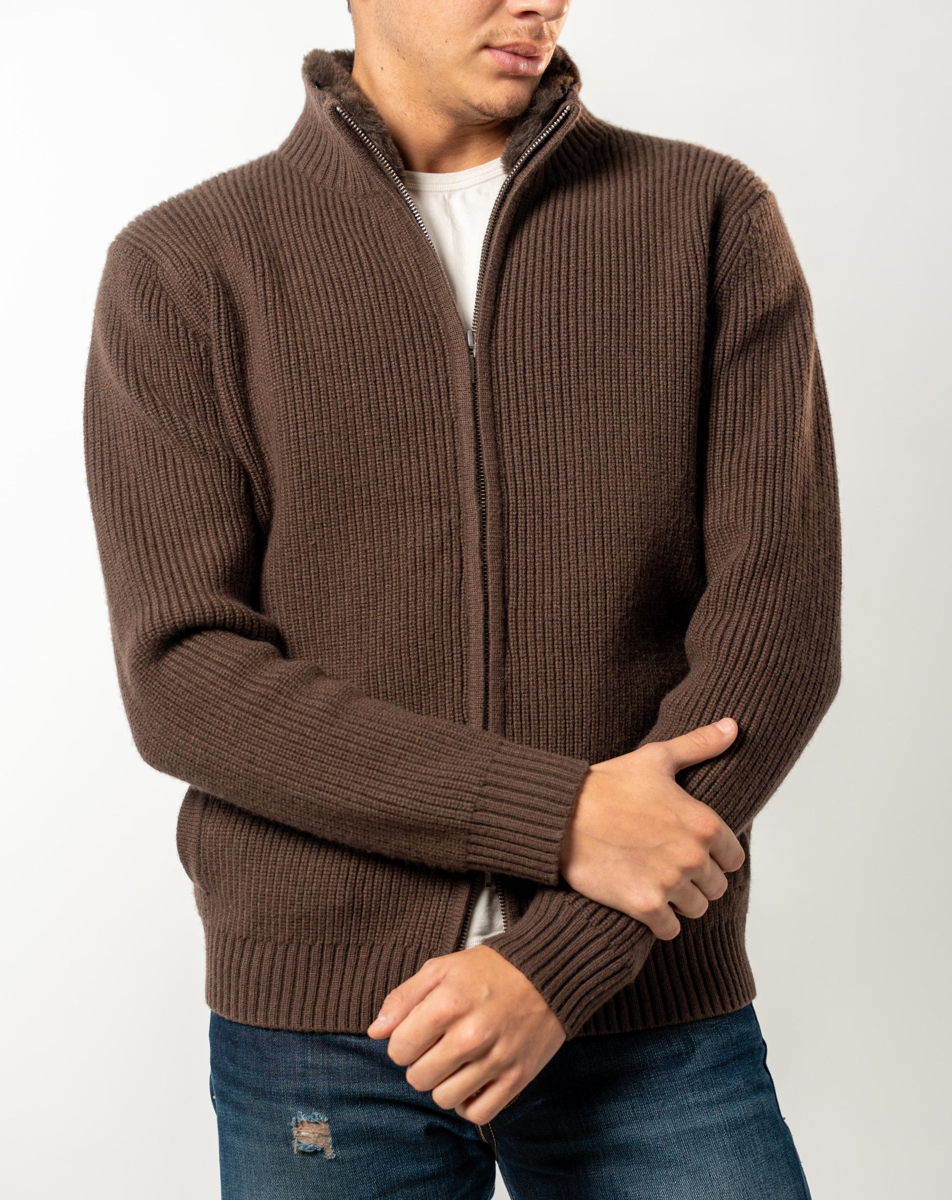 Fur Collar Wool Blouson | Brown