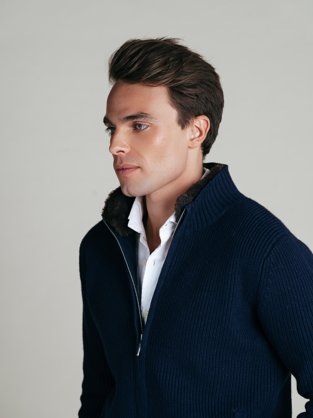 Fur Collar Wool Blouson | Navy