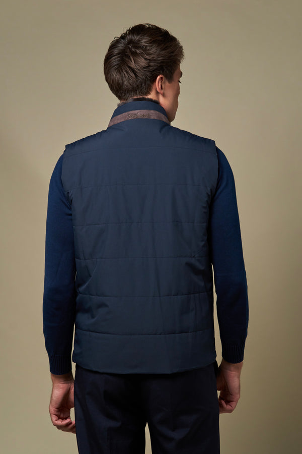 Fur Collar Gilet | Navy
