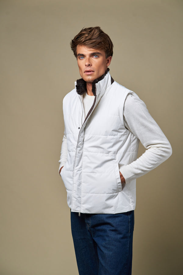 Fur Collar Gilet | White