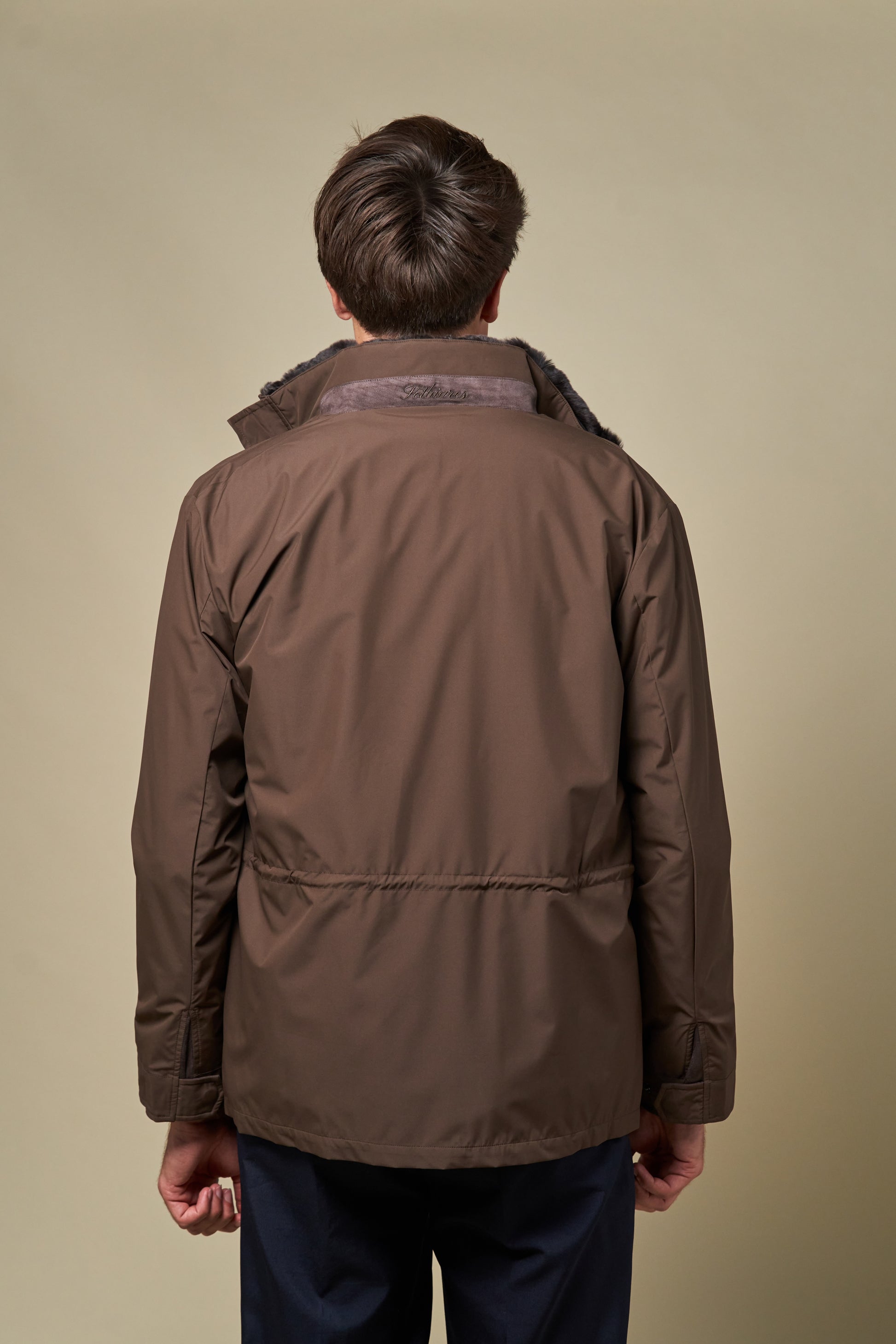 Technical Fur Collar Field Jacket | Brown
