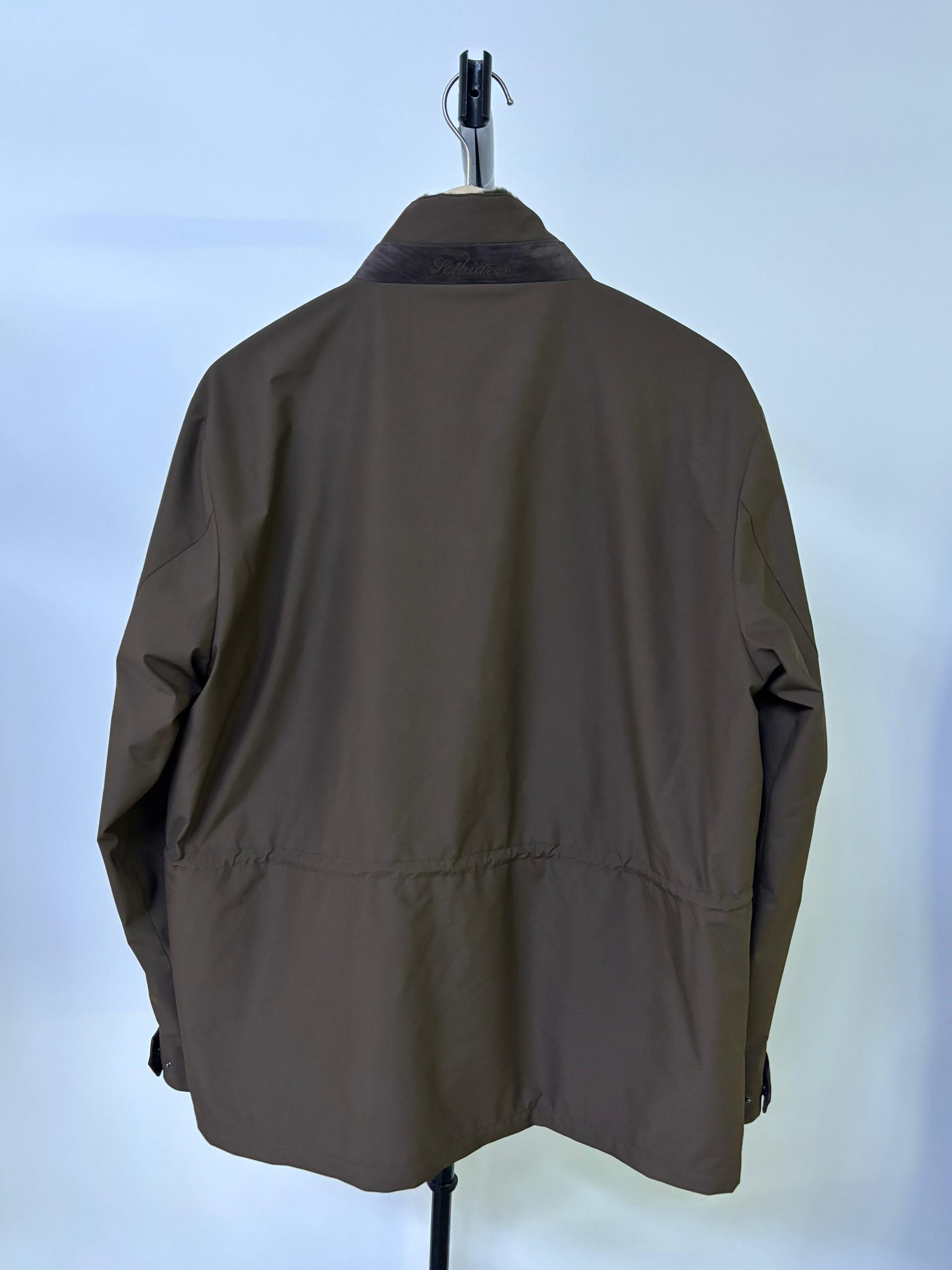 Technical Fur Collar Field Jacket | Brown