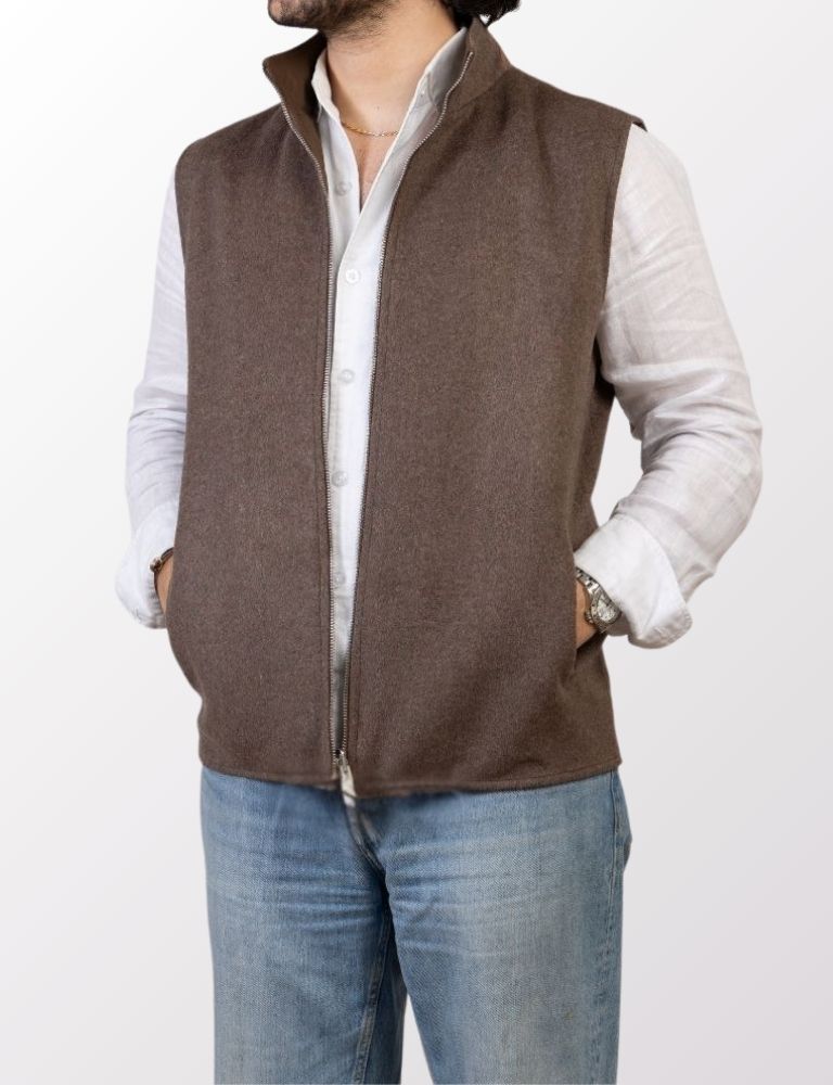 Reversible Wool Gilet | Brown – Sothiares