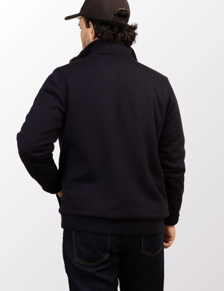 Full Fur lined Cardigan Navy