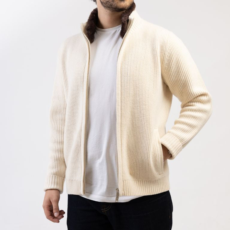 Beige Fur Collar Blouson