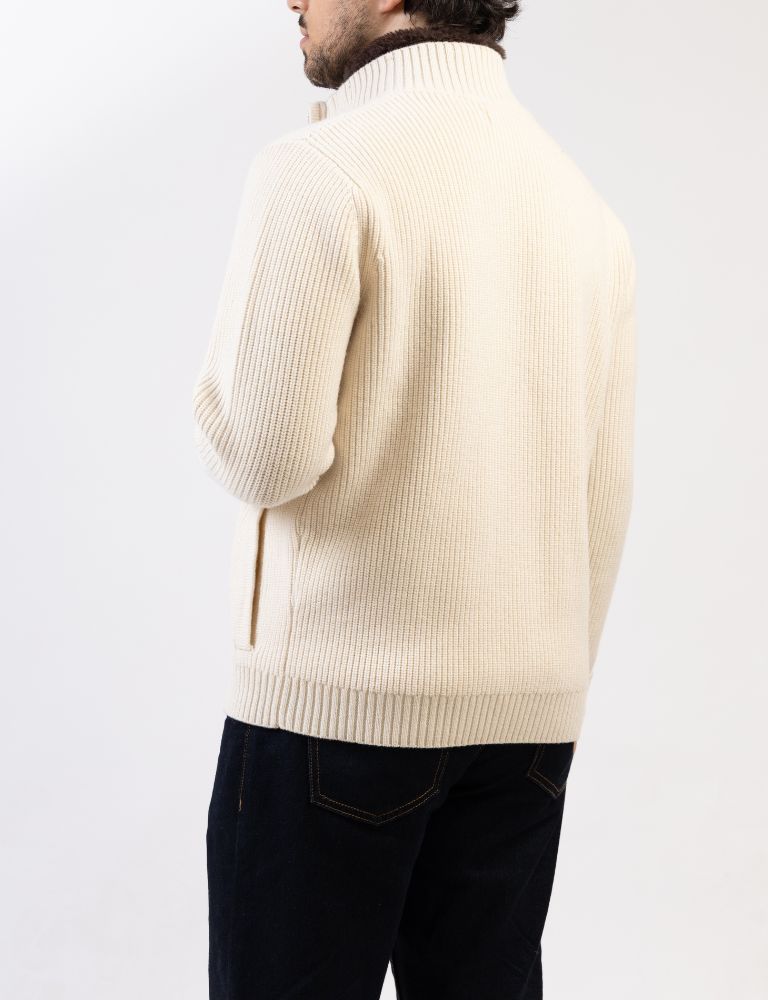 Beige Fur Collar Blouson