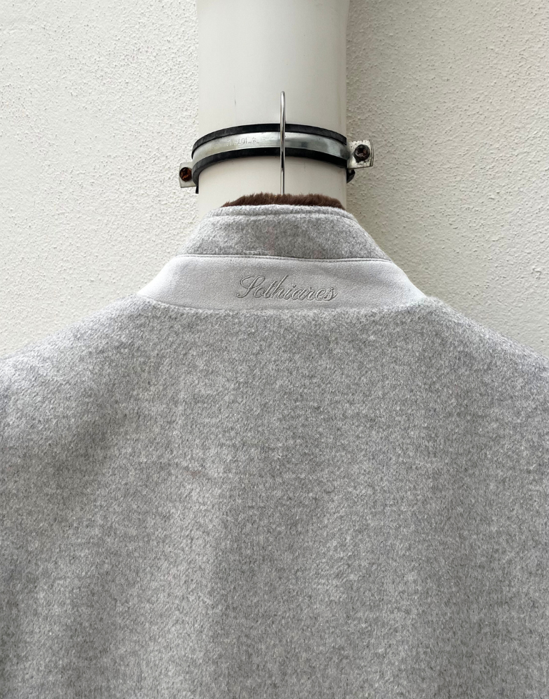 Grey Fur Lined Wool Vest