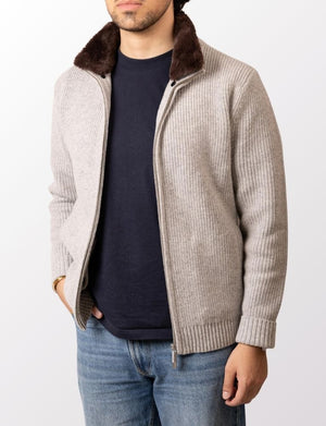 Fur Collar Wool Blouson | Grey