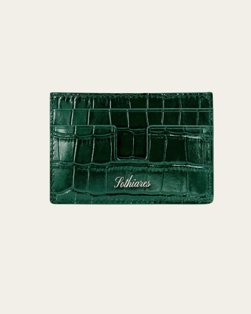 Crocodile Embossed Cardholder Green