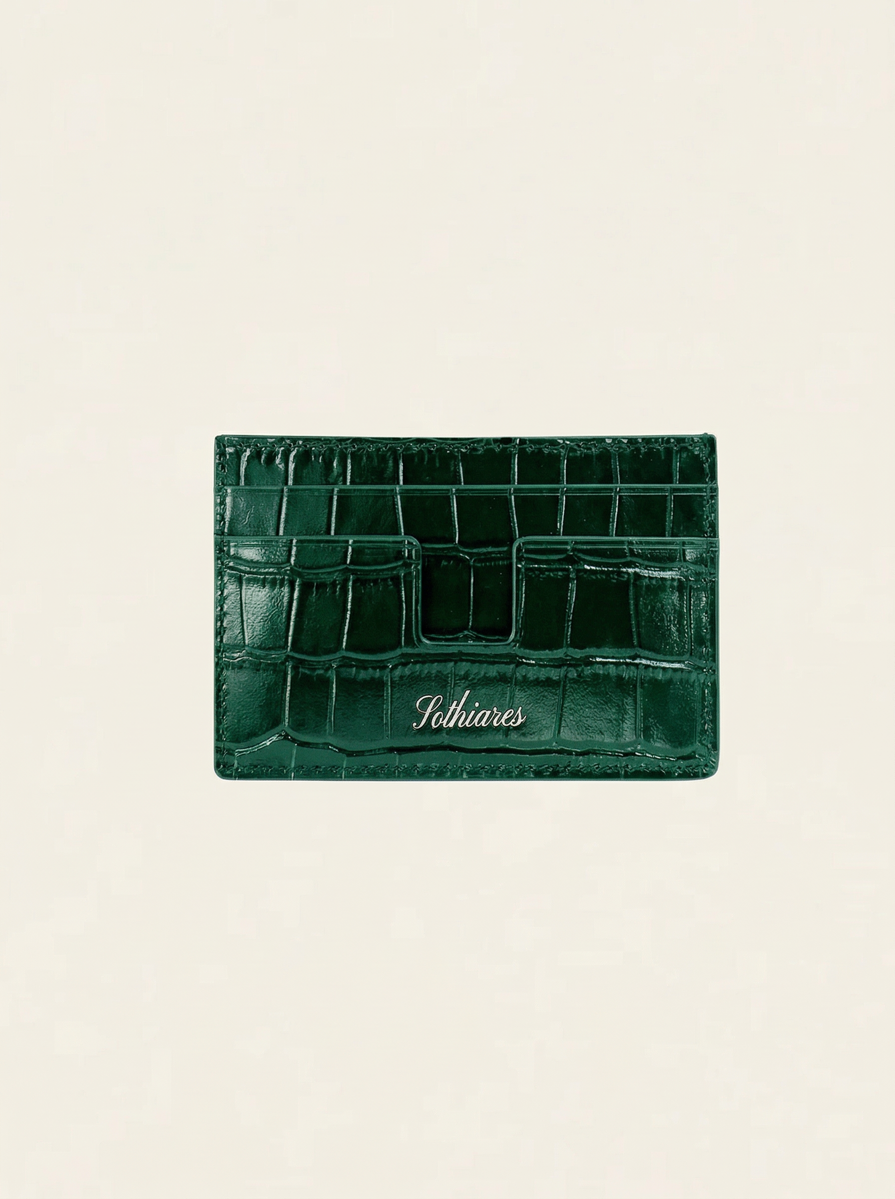 Crocodile Embossed Cardholder Green