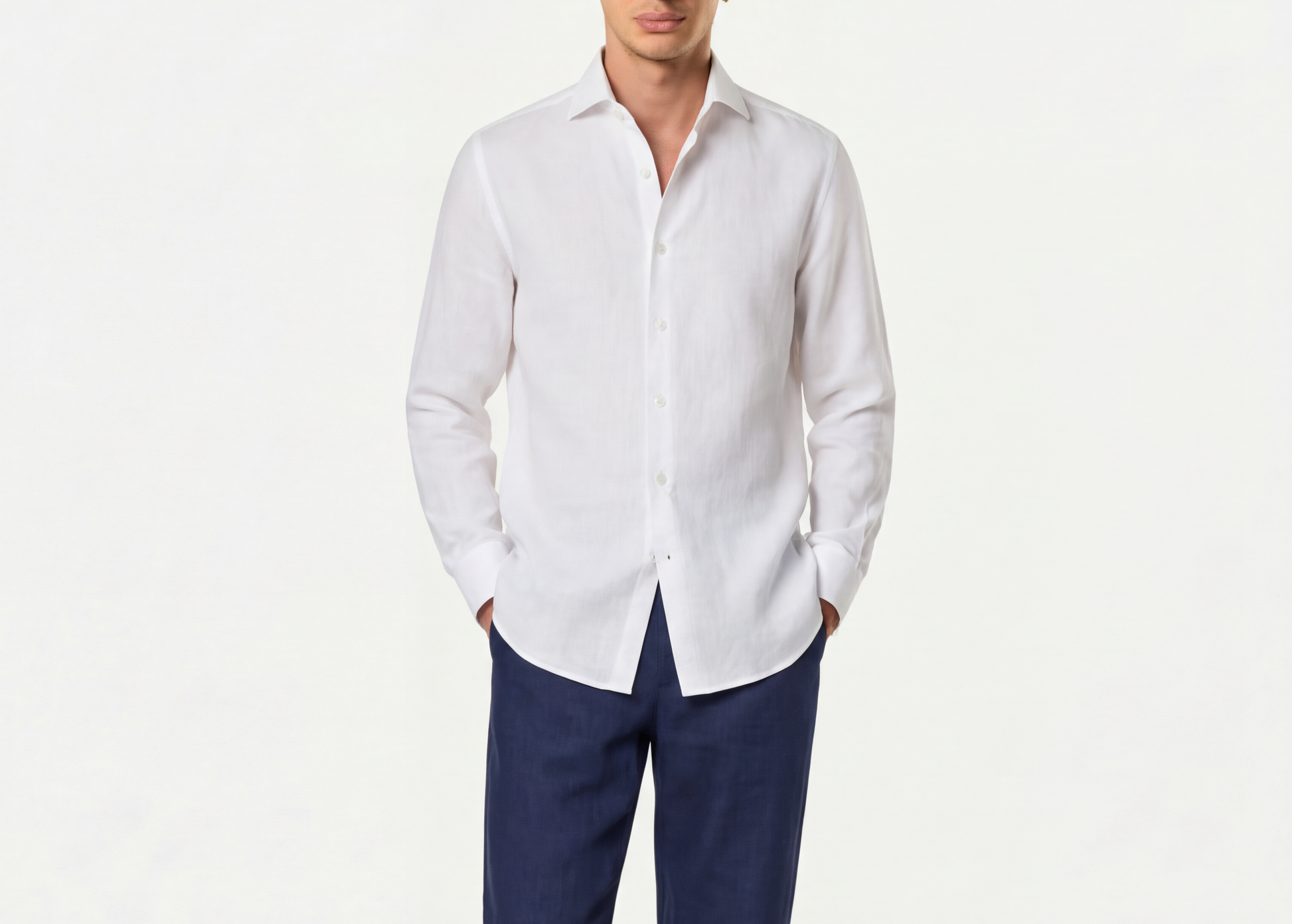 Linen One-Piece Shirt | White