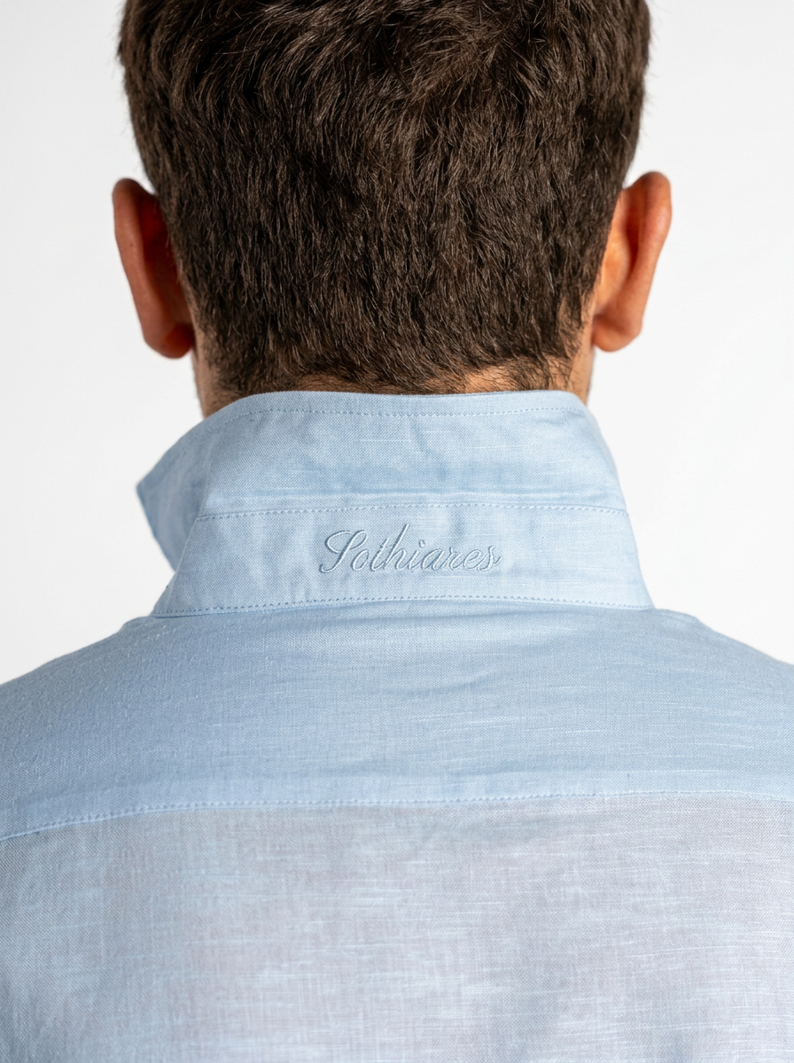 Linen One-Piece Shirt | Light Blue