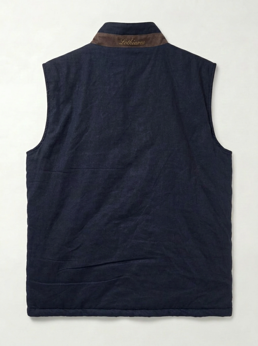 Linen gilet | Navy