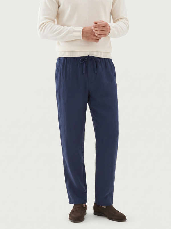 Linen trousers | Navy