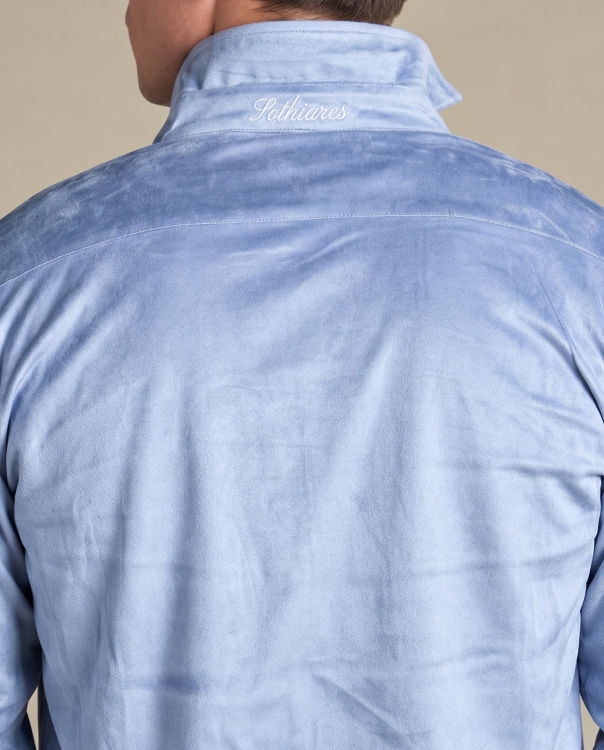 Faux Suede Overshirt | Sky Blue