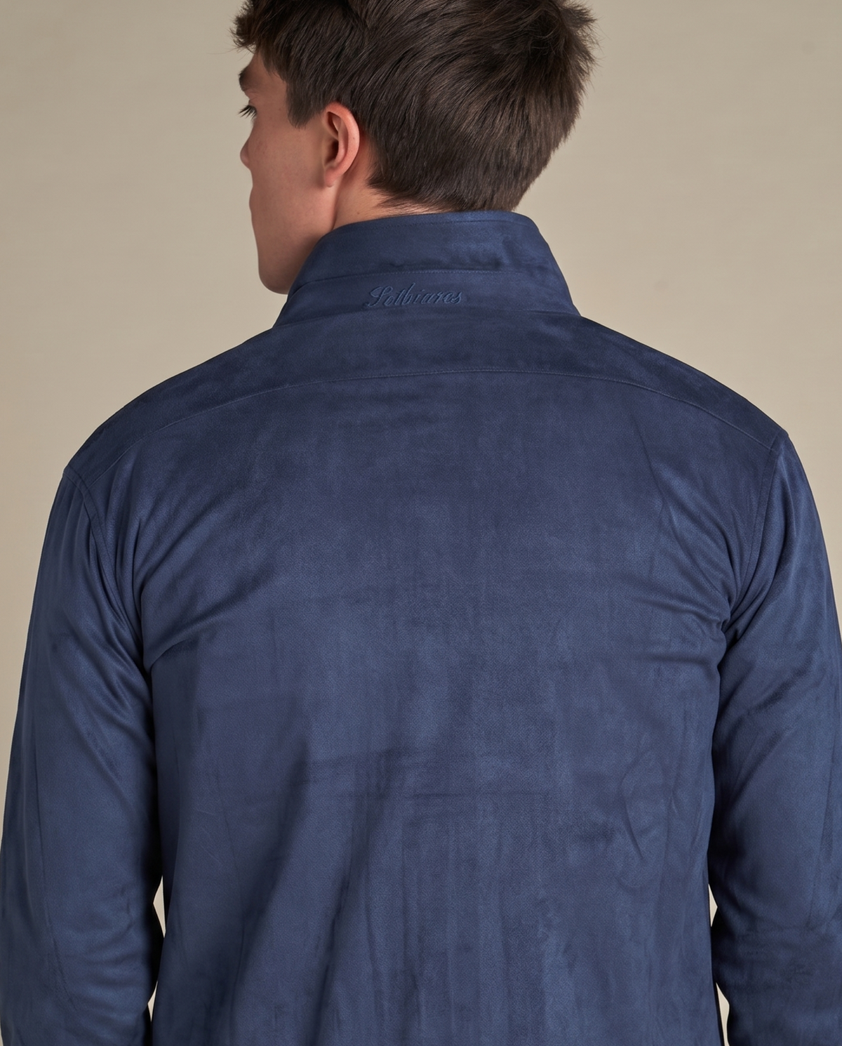 Faux Suede Overshirt | Navy