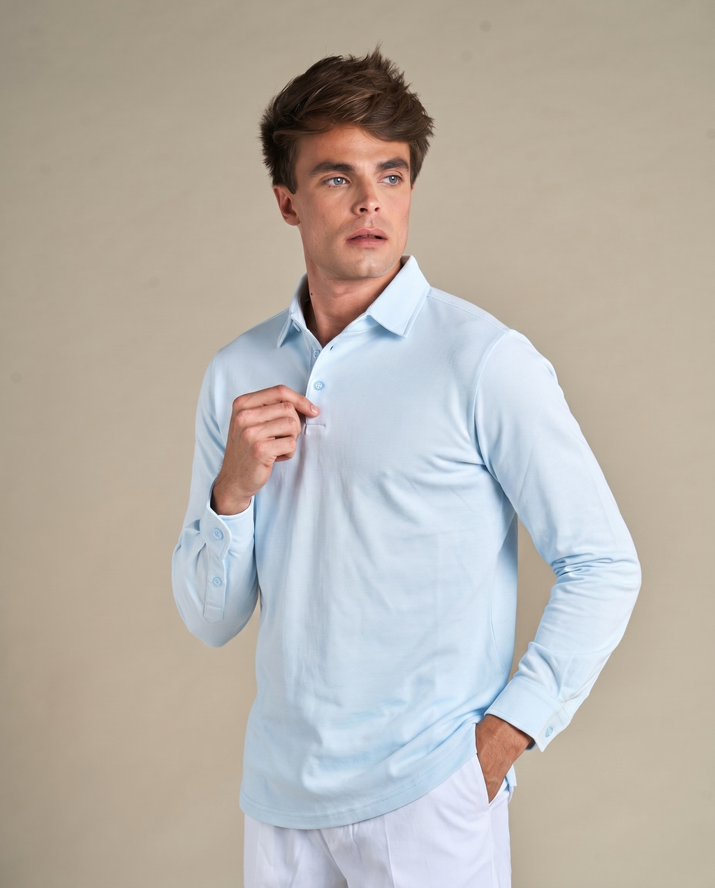 One-Piece Collar Polo | Light Blue