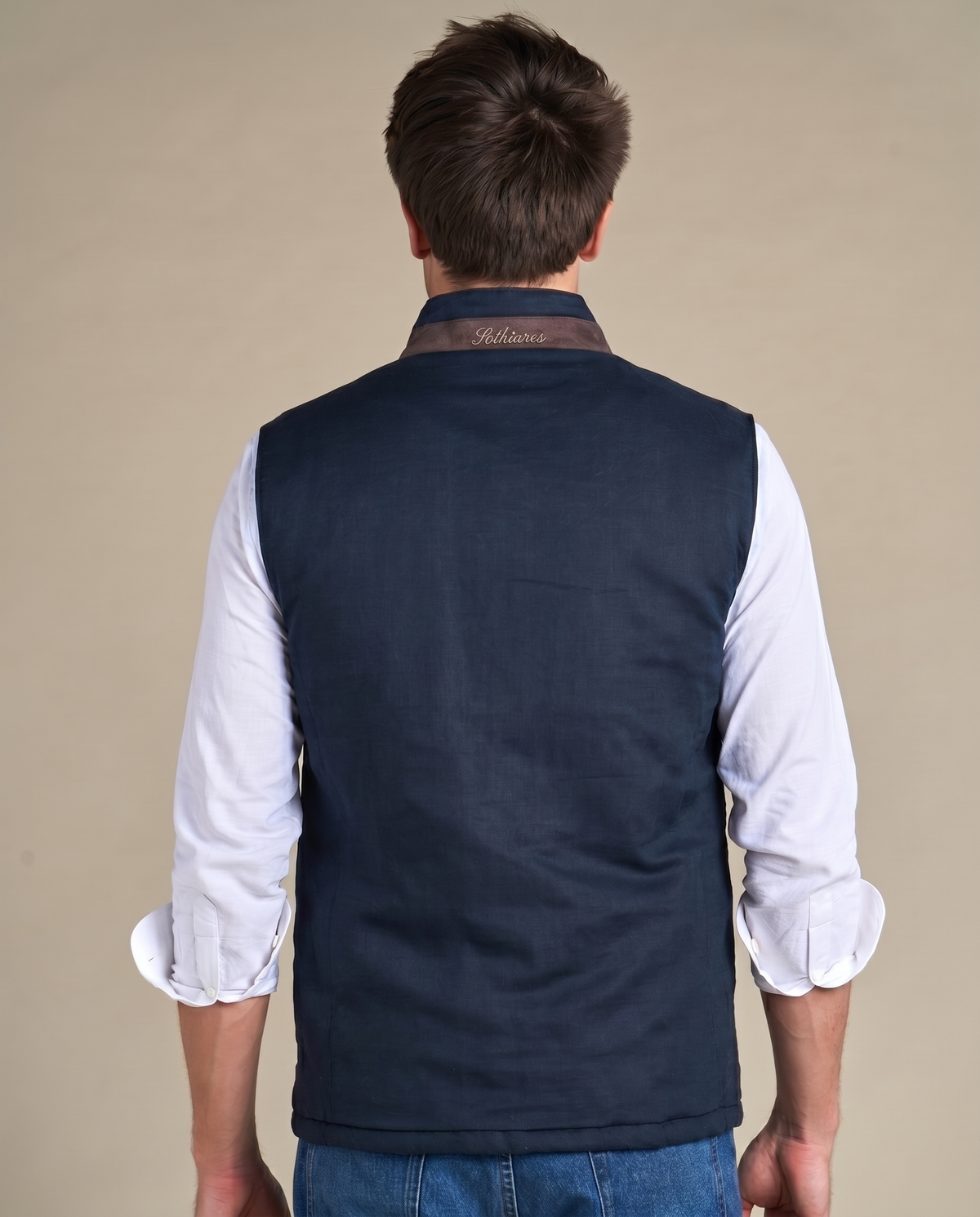 Linen gilet | Navy