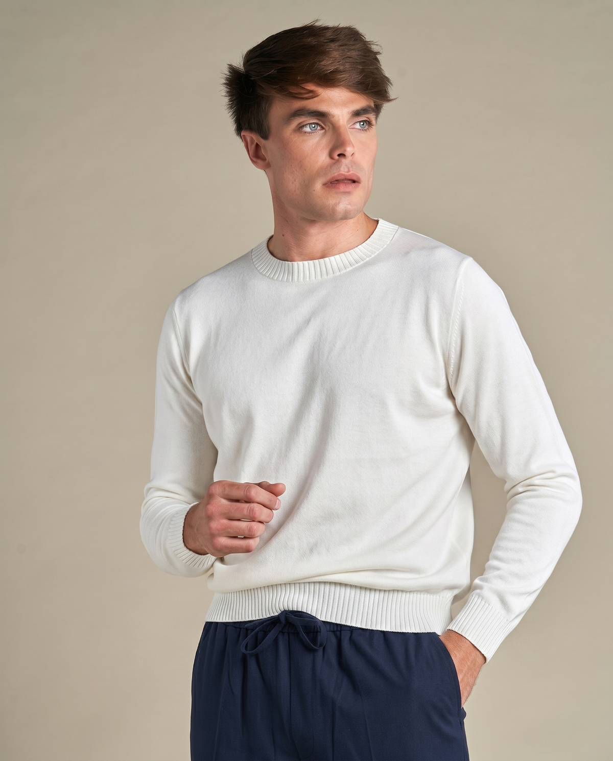 Classic Cotton Crewneck | Off-White