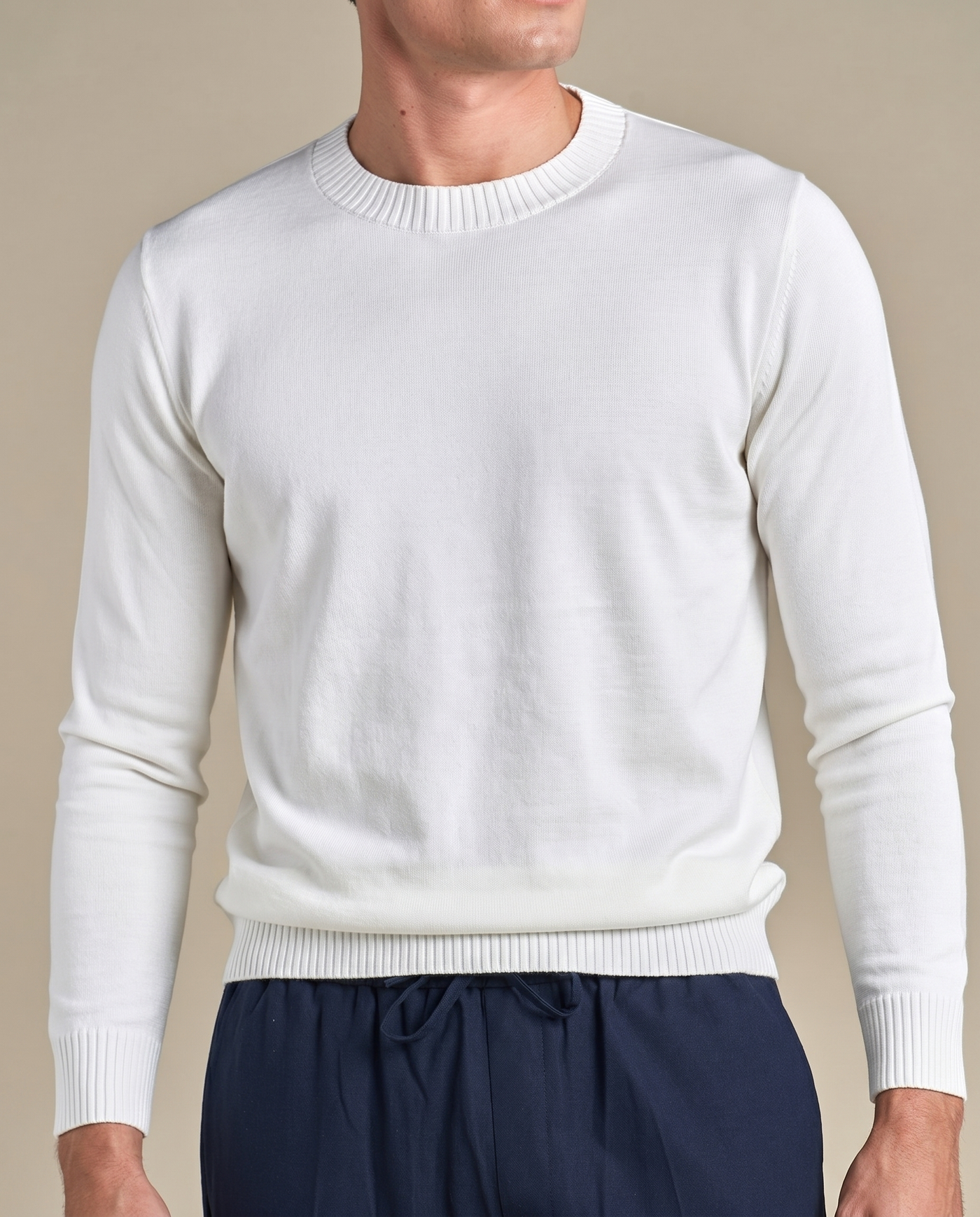 Classic Cotton Crewneck | Off-White