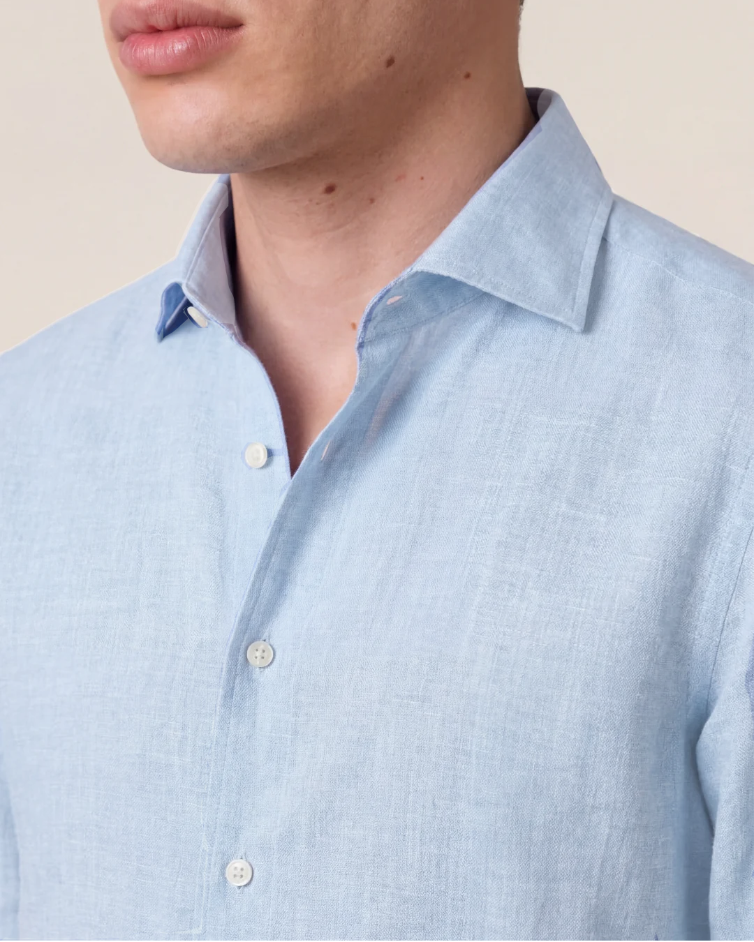 Linen One-Piece Shirt | Light Blue