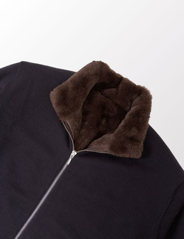 Full Fur lined Cardigan Navy