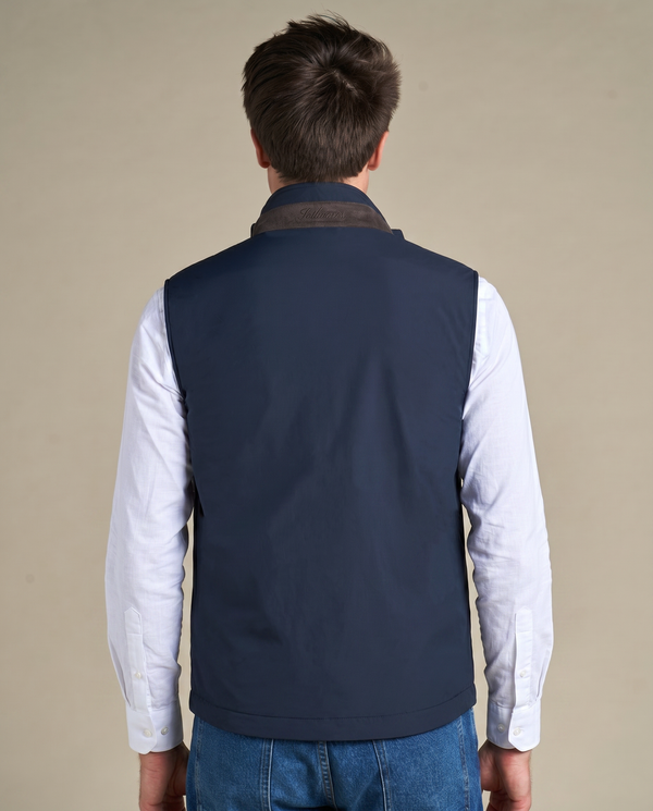 Reversible Wool Gilet | Beige/Navy