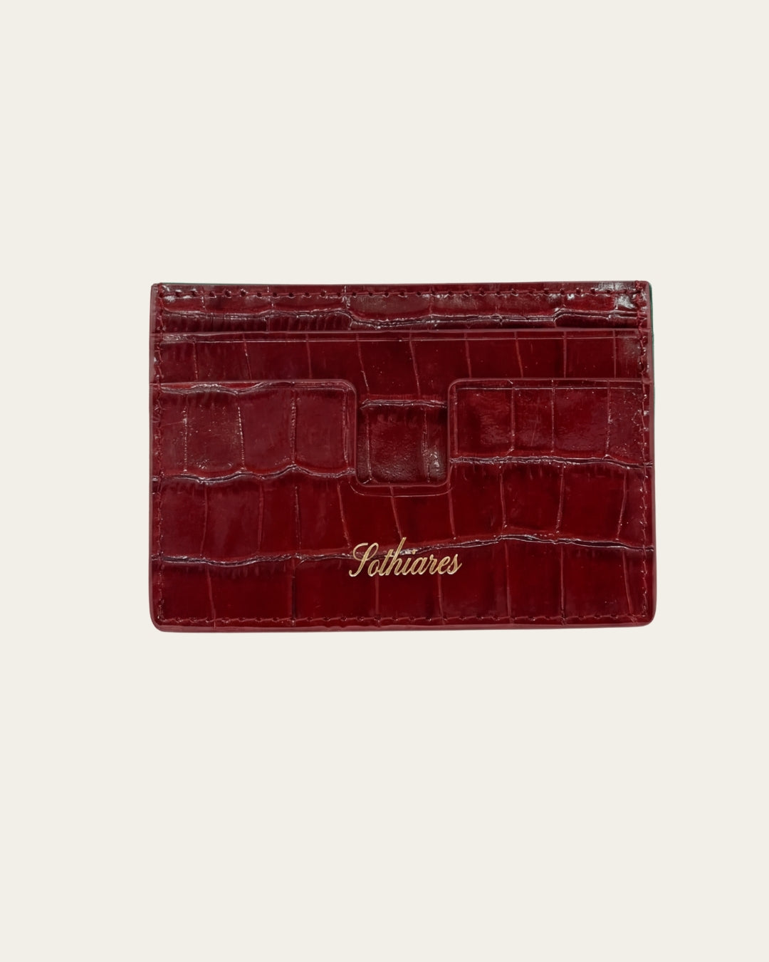 Crocodile Embossed Cardholder | Burgundy