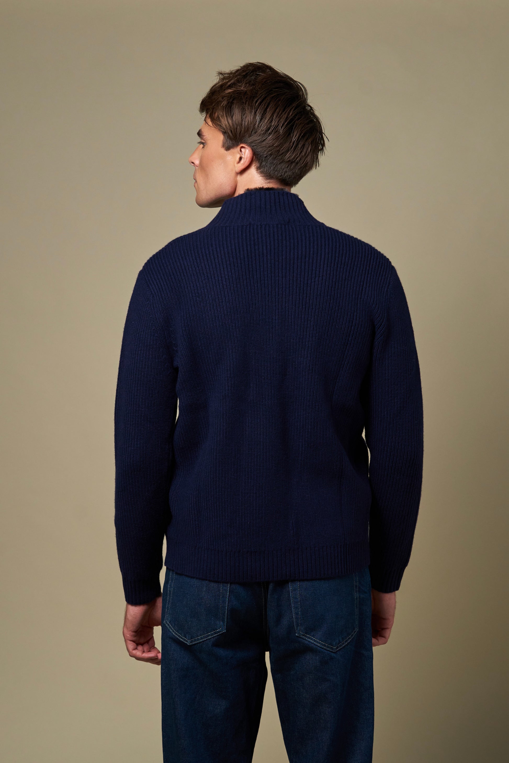 Genuine Fur Collar Blouson | Navy