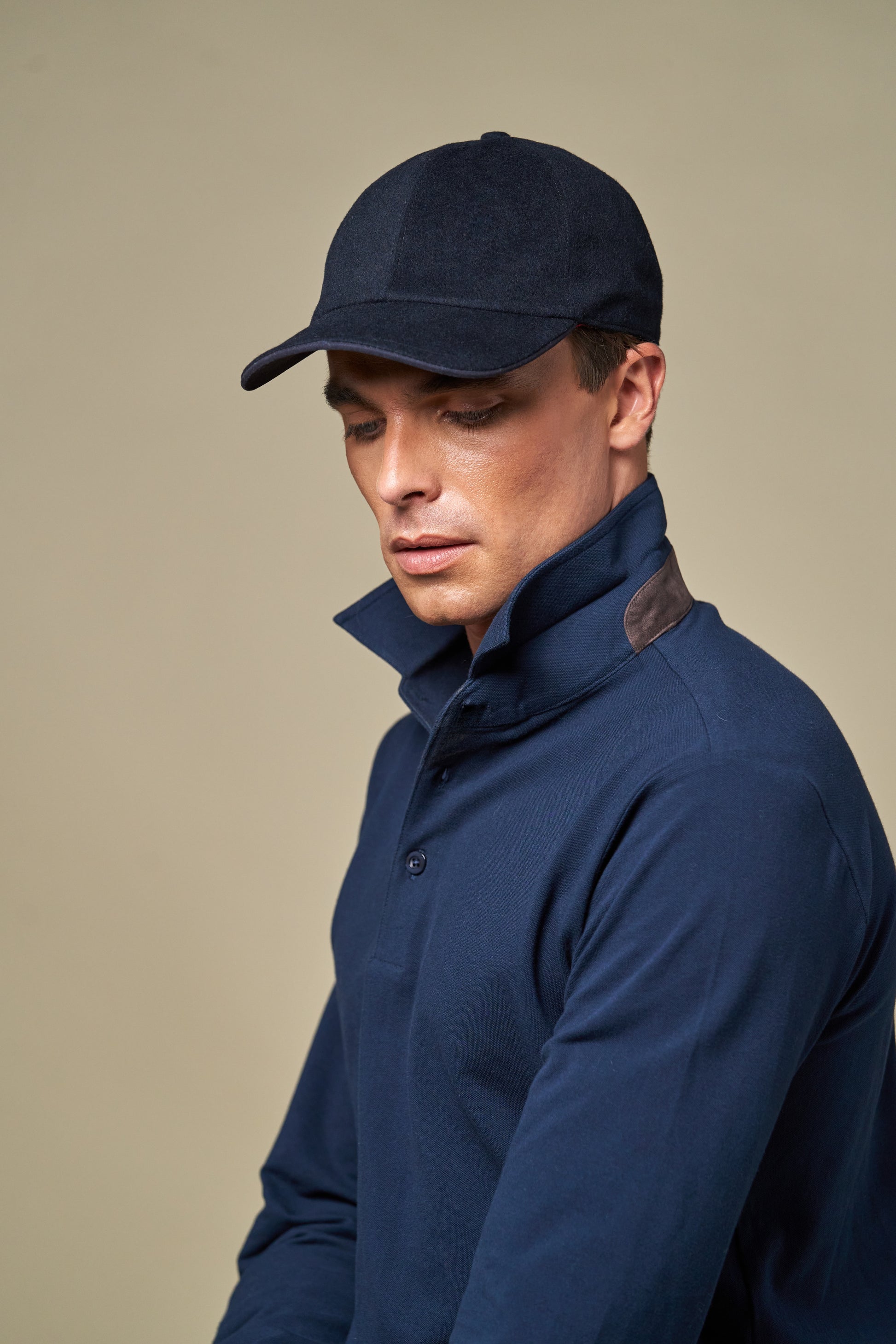 Navy Wool Cap