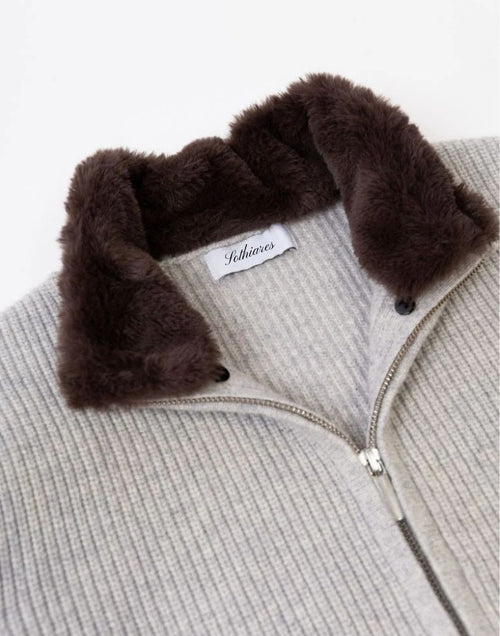 Fur Collar Wool Blouson | Grey